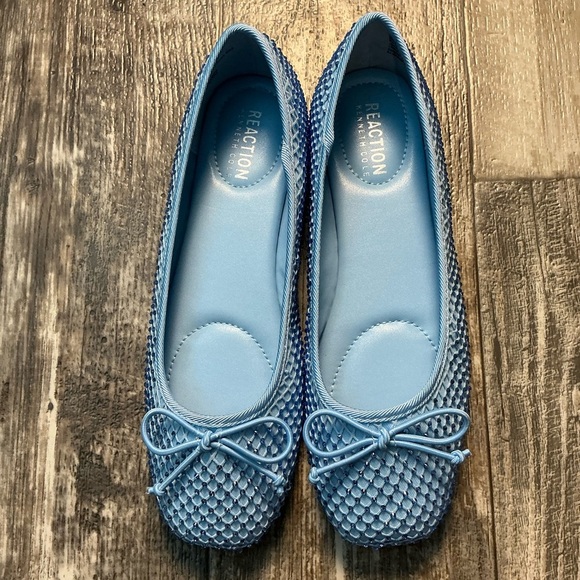 Kenneth Cole Light Blue Textured Flats with Bow Size 9 - Picture 11 of 12